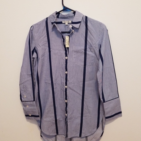 NEW Madewell Striped Button Down Tunic - Picture 2 of 4